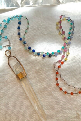 Honey 5 Lumerian Crystal Rainbow Pendant Necklace Oskar’s Boutique Jewelry