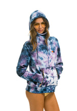 Load image into Gallery viewer, Unisex Ninja Pullover Hoodie in Tie Dye Blue Purple