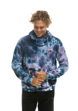 Load image into Gallery viewer, Unisex Ninja Pullover Hoodie in Tie Dye Blue Purple