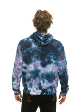 Load image into Gallery viewer, Unisex Ninja Pullover Hoodie in Tie Dye Blue Purple