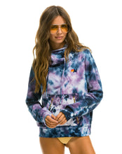 Load image into Gallery viewer, Unisex Ninja Pullover Hoodie in Tie Dye Blue Purple