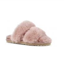 Load image into Gallery viewer, Mou 2 Stripes Sheepskin Slipper in Rose Oskar’s Boutique Shoes