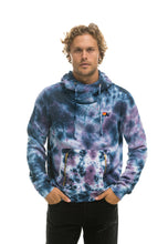 Load image into Gallery viewer, Unisex Ninja Pullover Hoodie in Tie Dye Blue Purple