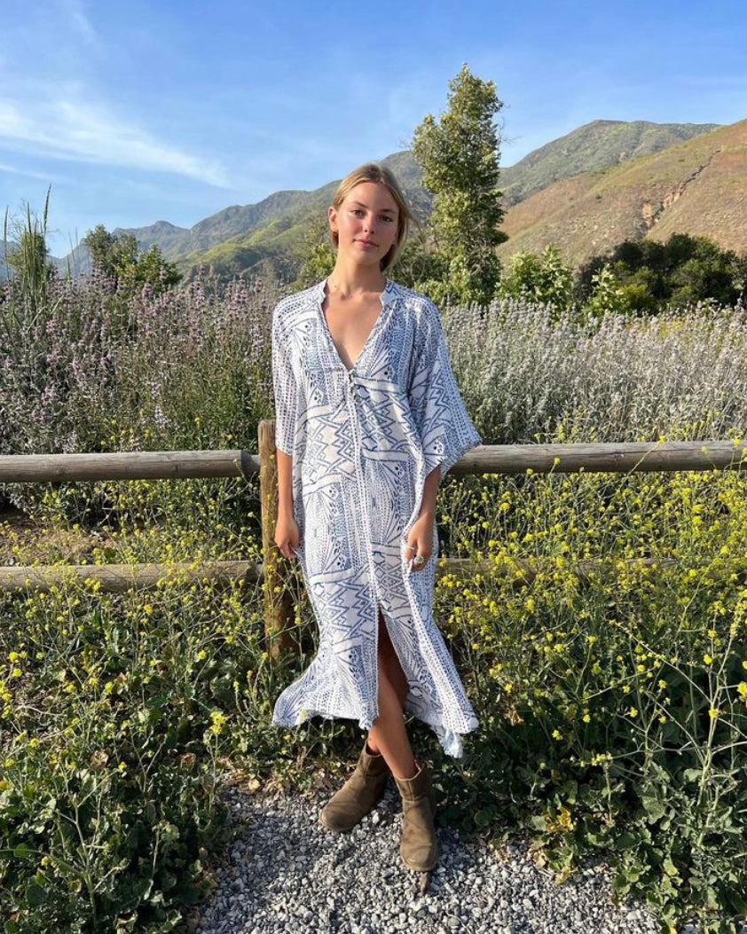 Midsummer Kaftan Dress in Côte D’Azur