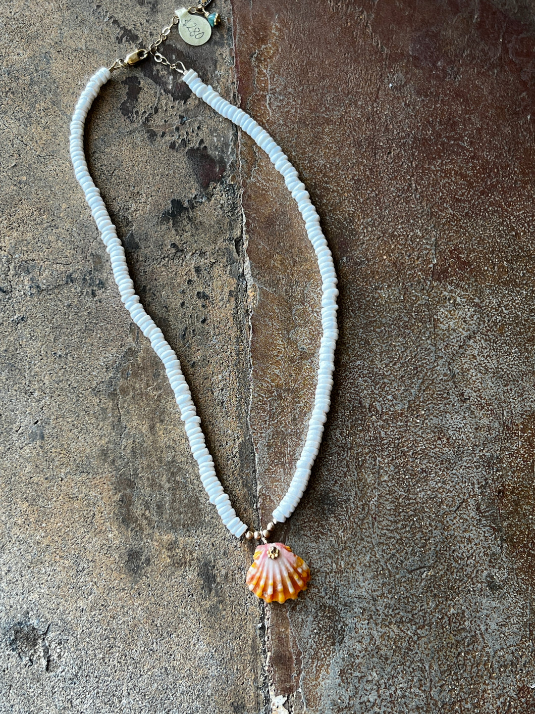 #433 Full Puka with Sunrise Necklace