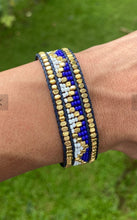 Load image into Gallery viewer, Taj Beaded Bracelet in Royal Blue and White
