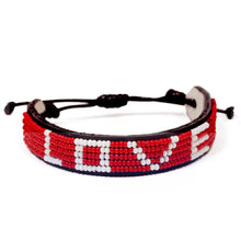 Load image into Gallery viewer, The Original LOVE Leather Bracelet in Red and White
