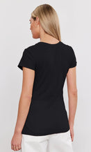 Load image into Gallery viewer, Odelia S/S Crew Neck Tee in Black
