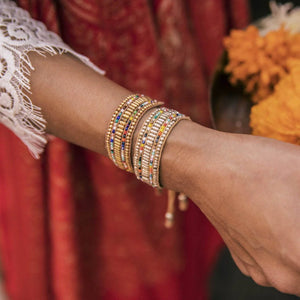 Darjeeling Double Rainbow Bracelet in Silver