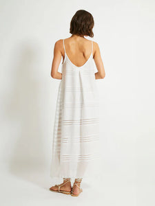 Abira Long Slip Dress in White