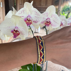 Taj Beaded Bracelet in Navy and Red