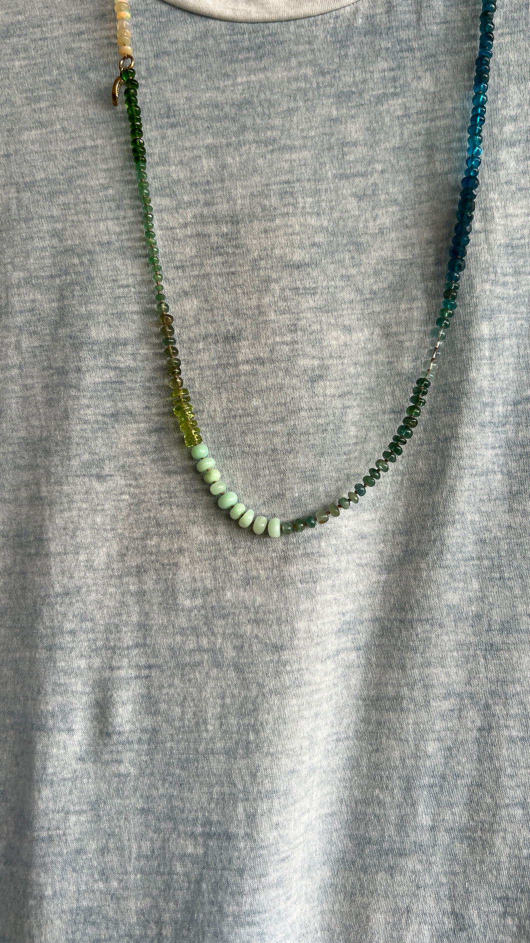 Rainbow Necklace, 14 1/2” with Moon