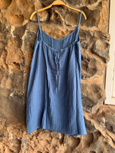 Load image into Gallery viewer, Cotton Cami Tie Back Dress in Dusty Blue
