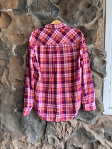 Beau Shirt in Pink/Orange Plaid Flannel