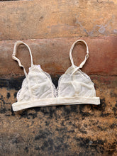 Load image into Gallery viewer, Floral Sheer Lace Triangle Lowcut Mesh Lined Bralette in Cloud
