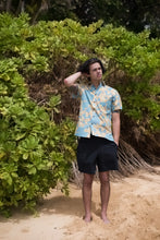 Load image into Gallery viewer, Dwarf Naupaka Aloha Shirt in Sky Blue
