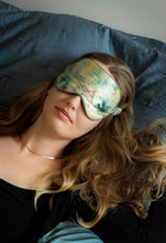 Load image into Gallery viewer, Silk Sleep Mask and Scrunchie Set in Seascape
