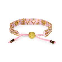 Load image into Gallery viewer, Love Is Project - Seed Bead LOVE with Hearts Bracelet - Light Pink
