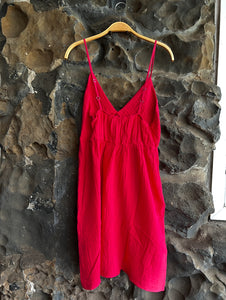 Joni Cotton Gauze Dress in Stem Red
