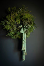 Load image into Gallery viewer, Botanical Print Silk Ribbon in Coreopsis Sage
