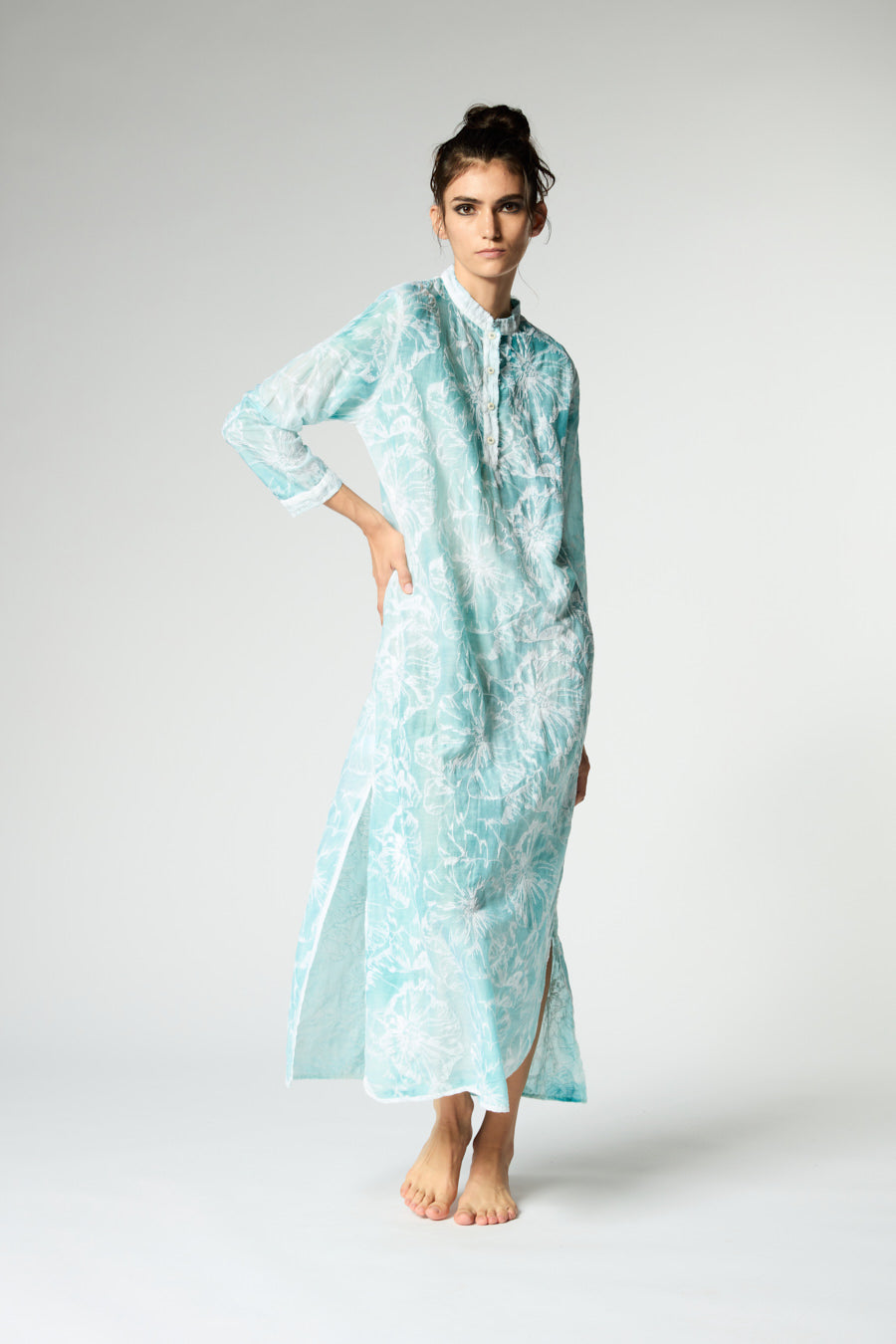 Cotton and Silk EmbroideredMuslin Serafino Dress