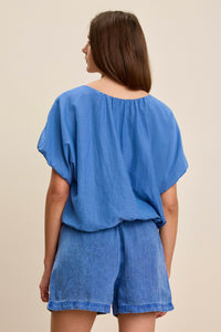 Vitta Silk Voile Top in Lapis
