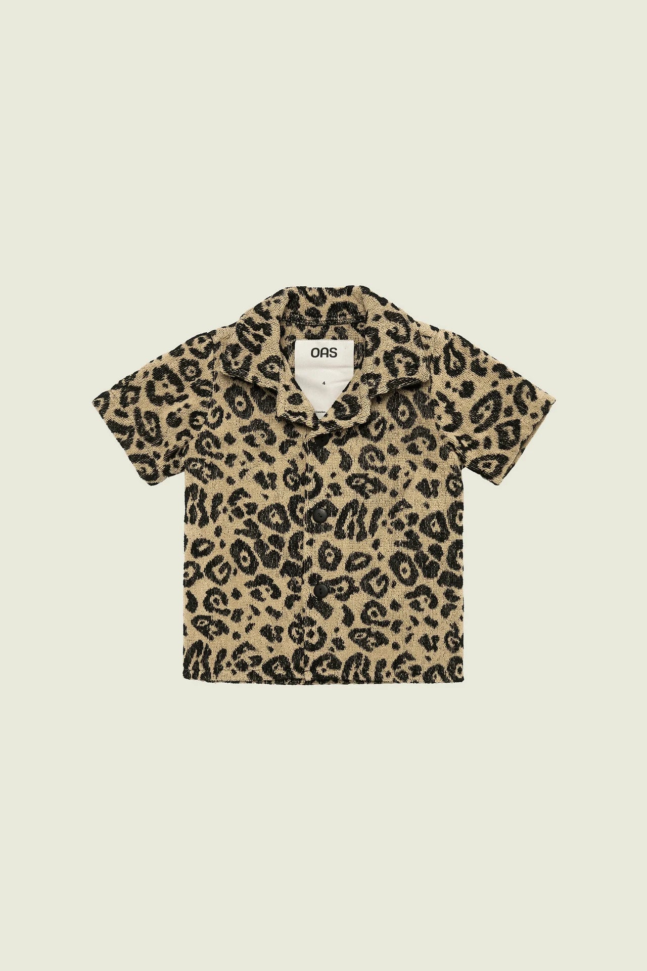 OAS leo Cuba terry Shirt／Framework Beige & Black Leo Cuba Terry Shirt by OAS on Sale