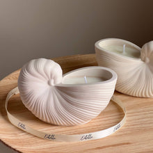 Load image into Gallery viewer, Estelle Studio - Sea Shell Soy Wax Candle in Jesmonite Vessel: Handmade Scented Candle: Lavender&amp;Sea salt
