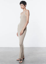 Load image into Gallery viewer, Stretch Silk Knit Maxi Dress in Tan
