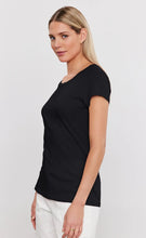 Load image into Gallery viewer, Odelia S/S Crew Neck Tee in Black
