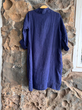 Load image into Gallery viewer, Alma Dress in Navy Linen
