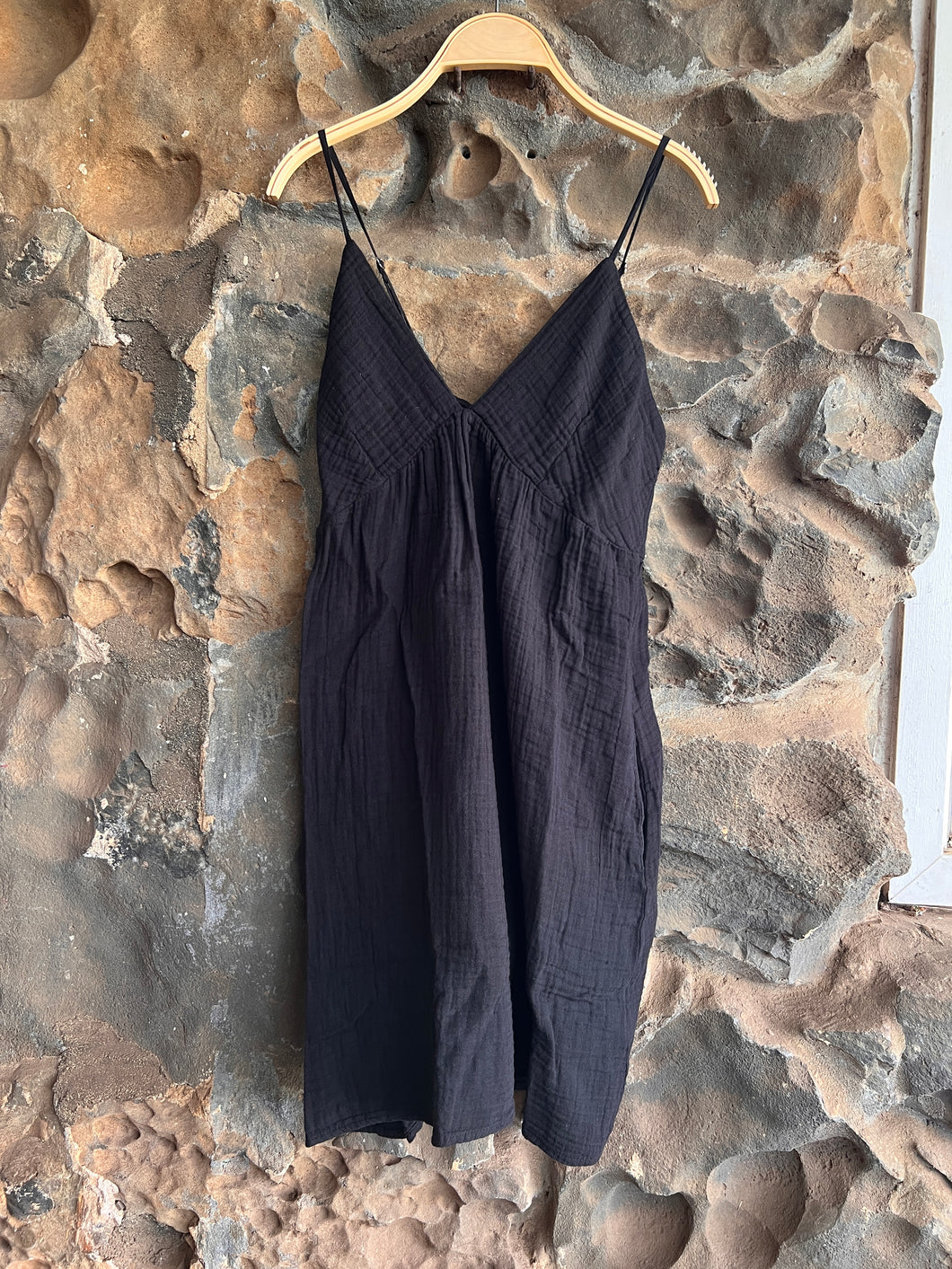 Joni Cotton Gauze Dress in Black