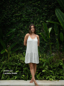Luciana Dress in Sky Arctic Blue Print