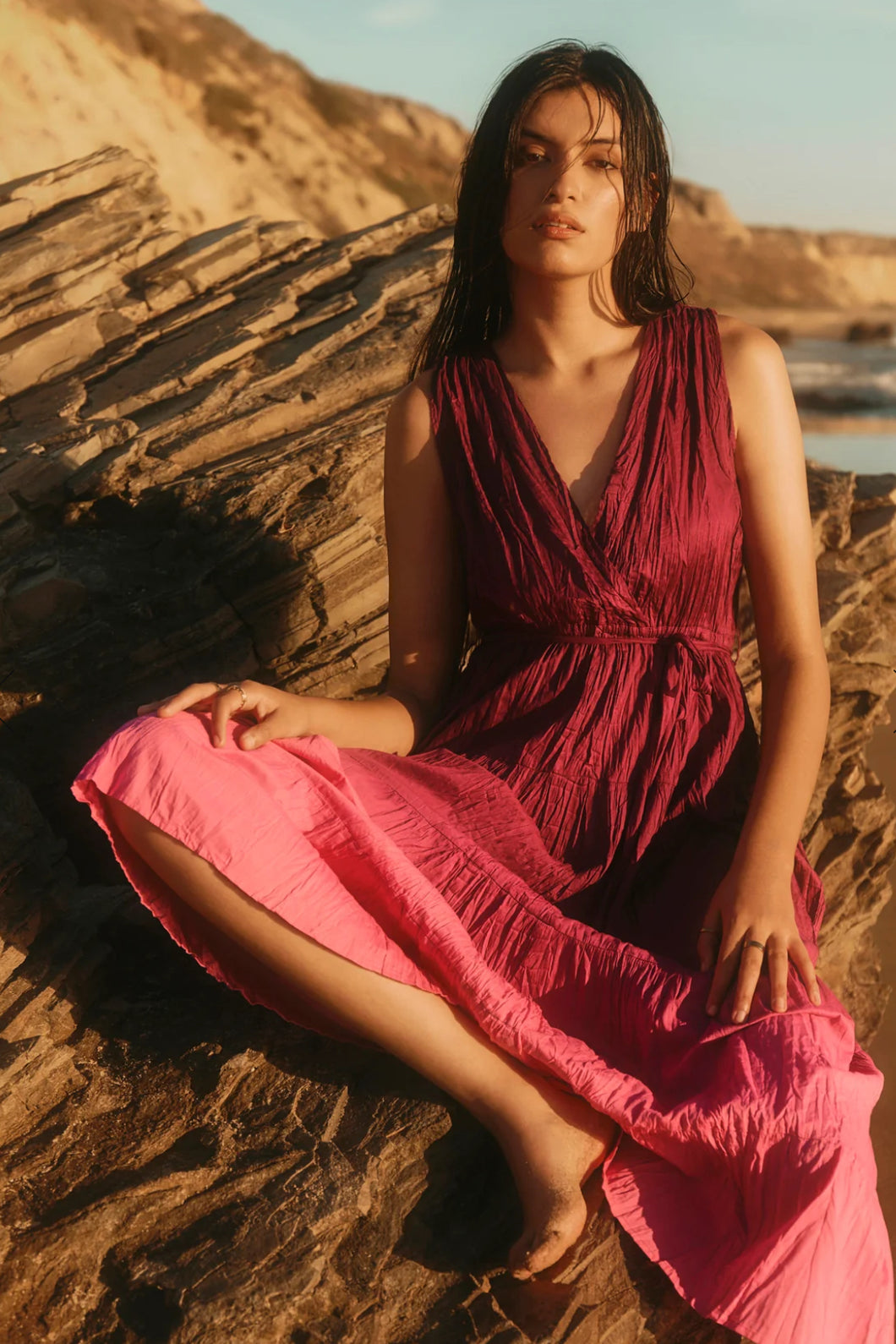 Marilyn Dress in Fuschia Ombré