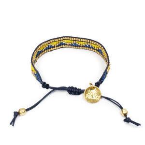 Taj Beaded Bracelet in Azure Blue and Yellow