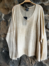 Load image into Gallery viewer, Hand Painted V Neck Cashmere Pullover in Burro
