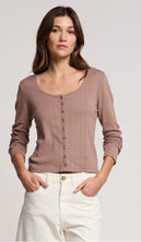 Load image into Gallery viewer, Zelda Pointelle Cardigan Top in Tree

