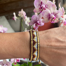 Load image into Gallery viewer, Taj Beaded Bracelet in White and Burgundy
