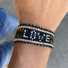 Load image into Gallery viewer, Taj LOVE Bracelet in Black with White
