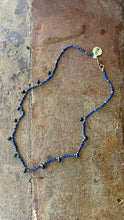 Load image into Gallery viewer, Facetted Blue Malachite with Blue Topaz Briolettes Necklace,18”
