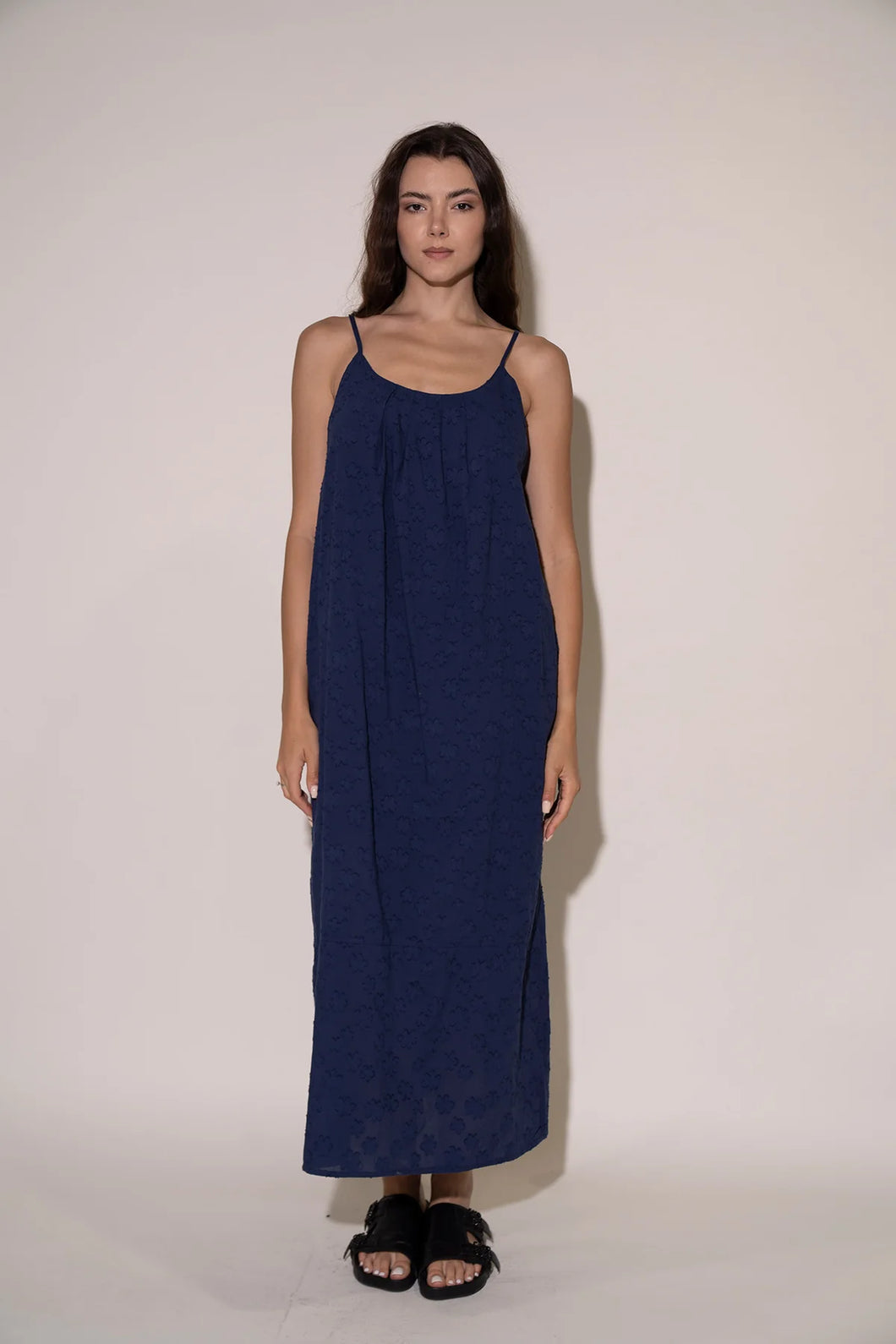 Candy Dress in Navy Floral Poplin