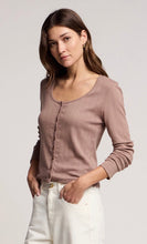 Load image into Gallery viewer, Zelda Pointelle Cardigan Top in Tree
