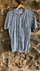 HFM - Woven Short Sleeve Shirt in Blue Floral Liberty of London Print