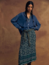 Load image into Gallery viewer, Yana Skirt in Navy Tile
