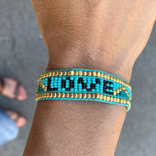 Load image into Gallery viewer, Taj LOVE Bracelet in Teal, Turquoise and Black
