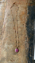 Load image into Gallery viewer, Short Tibetan Necklace with Corrundum Red (Ruby)
