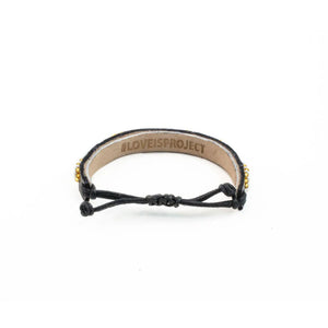 Skinny Leather LOVE Bracelet in White and Gold