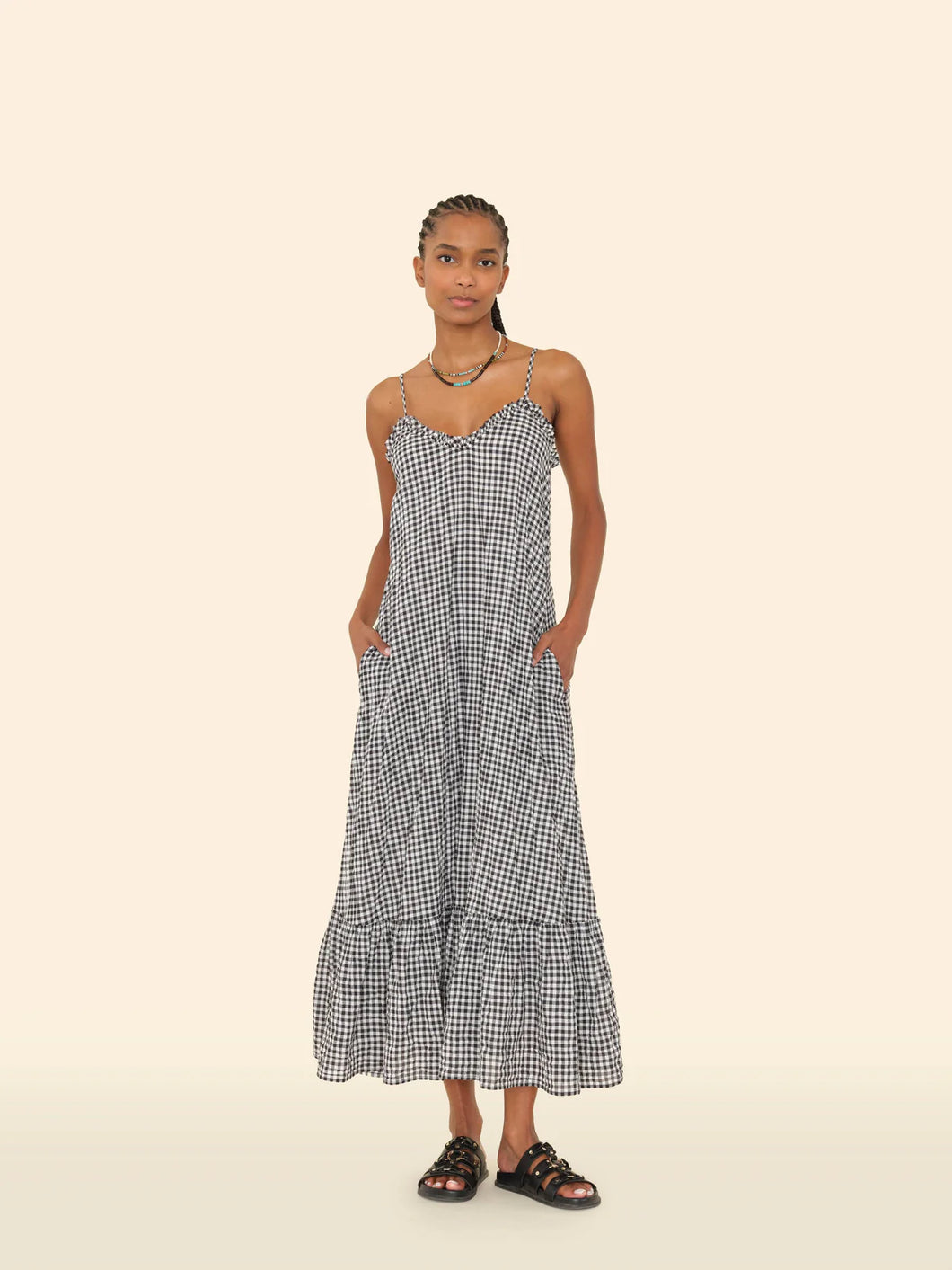 Taytum Dress in Anise Gingham