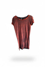 Load image into Gallery viewer, Knitted T-Shirt in Hand Painted Red under Black
