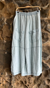 Y Skirt in Light Blue Linen